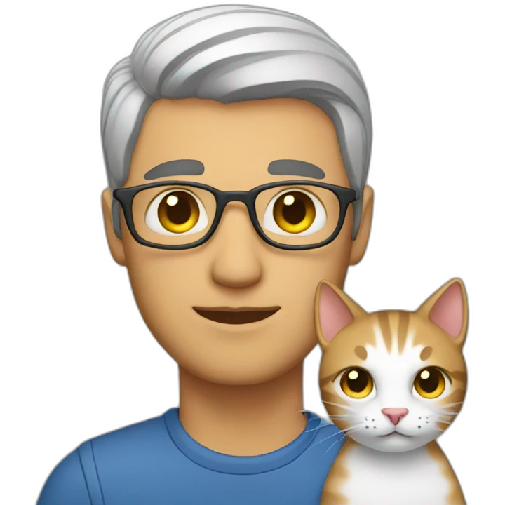 Man with cat emoji