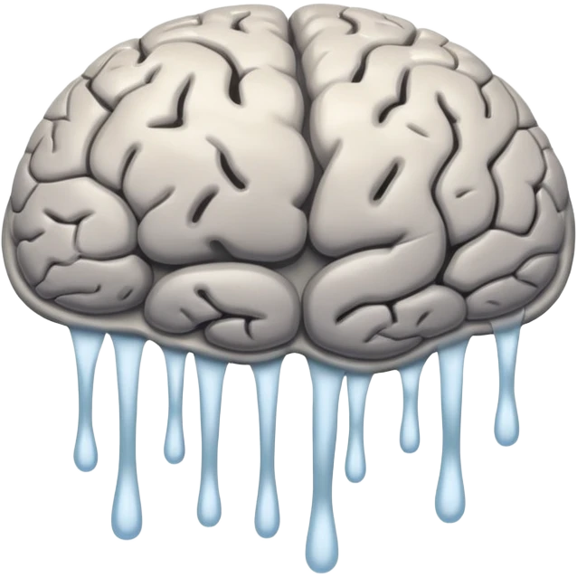 brain (without a face) melting into a puddle emoji