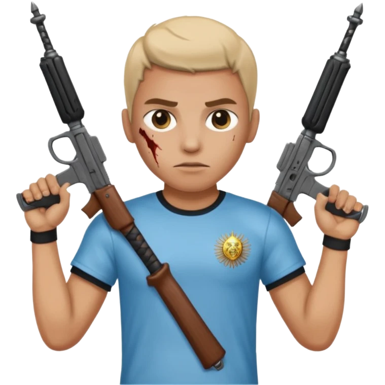 haz un turro con una biszera para atras y con un arma remera argentina emoji