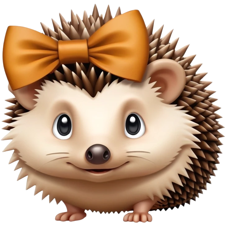 Hedgehog wearing a bow on its head ￼￼ emoji