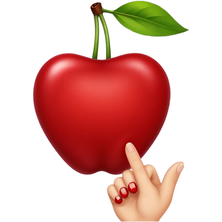 a cherry pinched between two fingers emoji