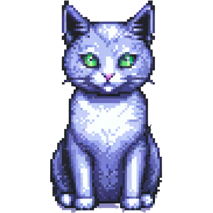 pixel art cat sitting, retro game look emoji