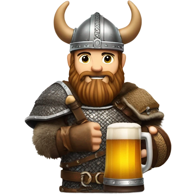 Viking with beer emoji