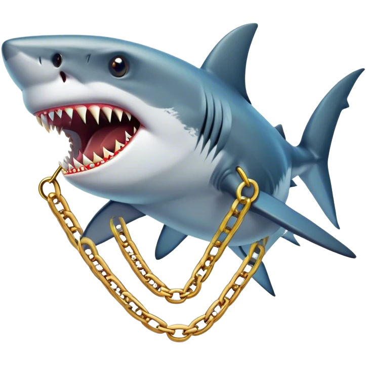 Shark with gold chain emoji