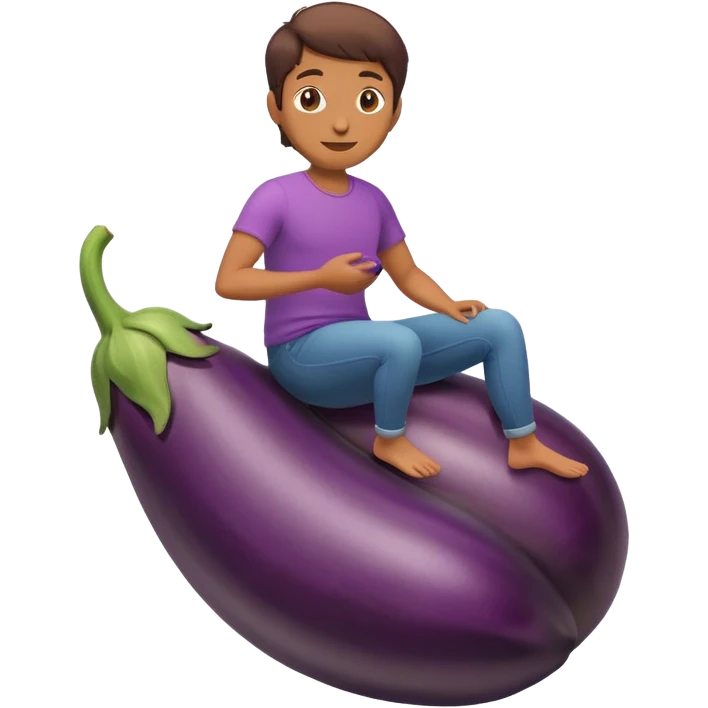 Person riding eggplant  emoji