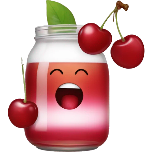 Cherry drinking kombucha  emoji