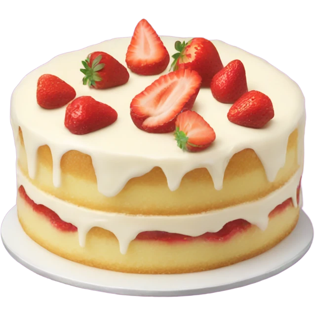 Vanilla cake with strawberry on top emoji