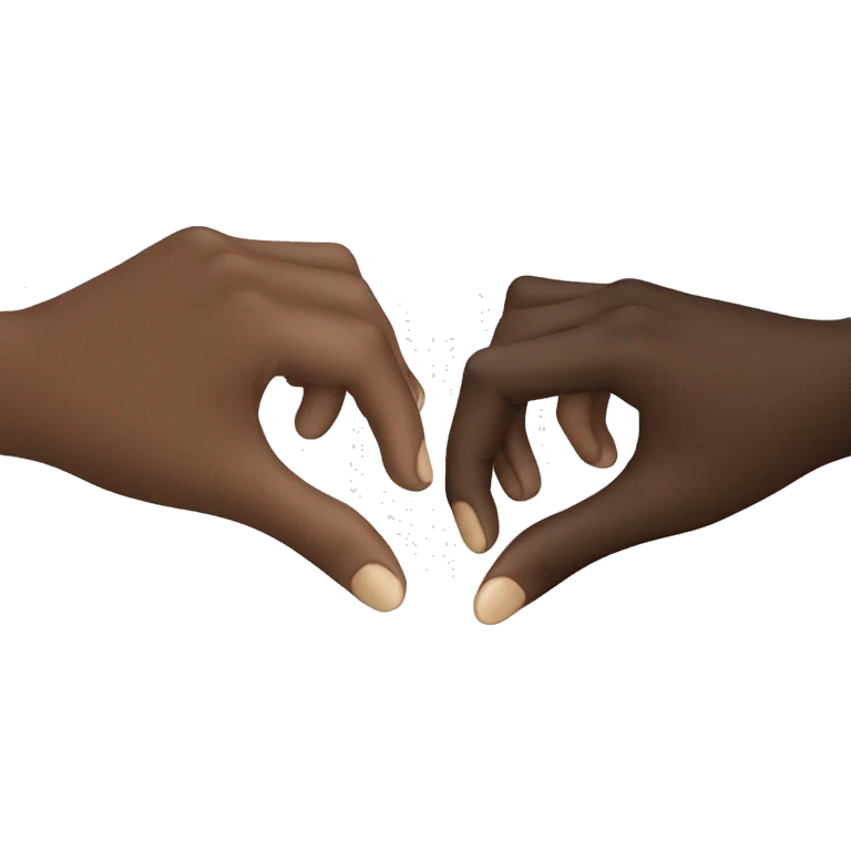 dark skin hand holding light skin hand emoji