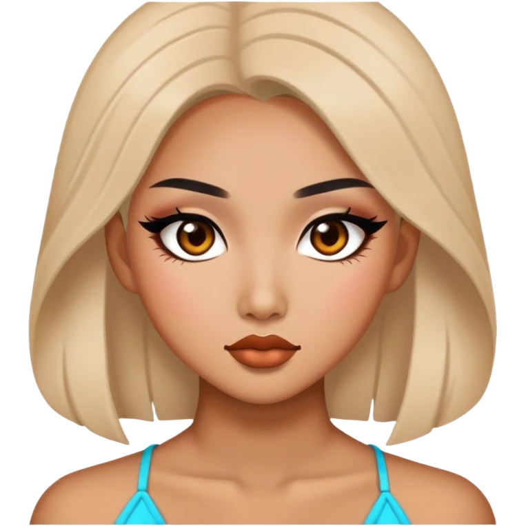 pretty east asian baddie with makeup emoji