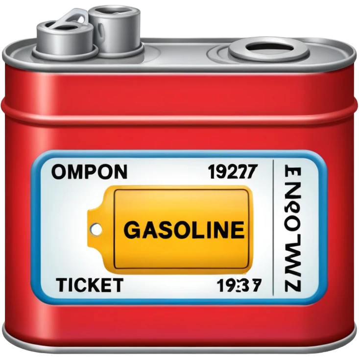 a can of gasoline and 2 tickets emoji