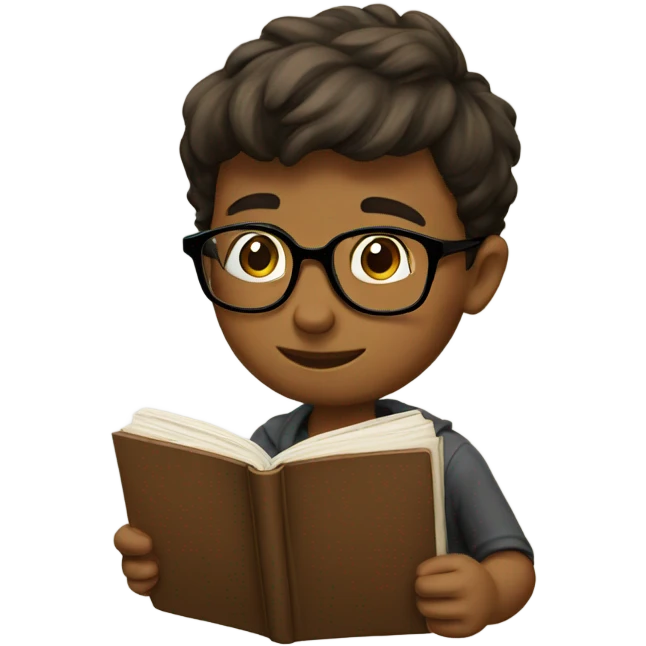 Boy with glasses studying  emoji