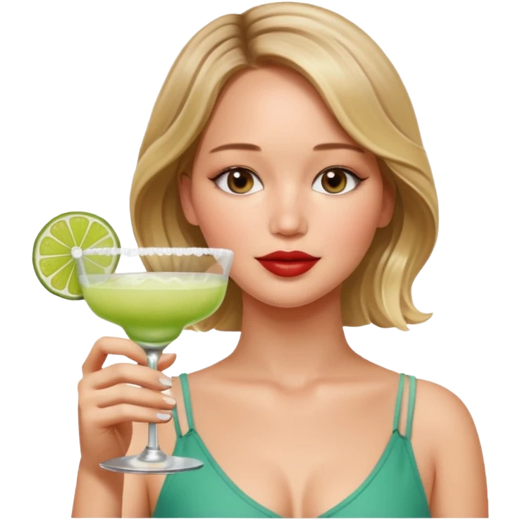 Jennifer Lawrence, drinking margerita  emoji