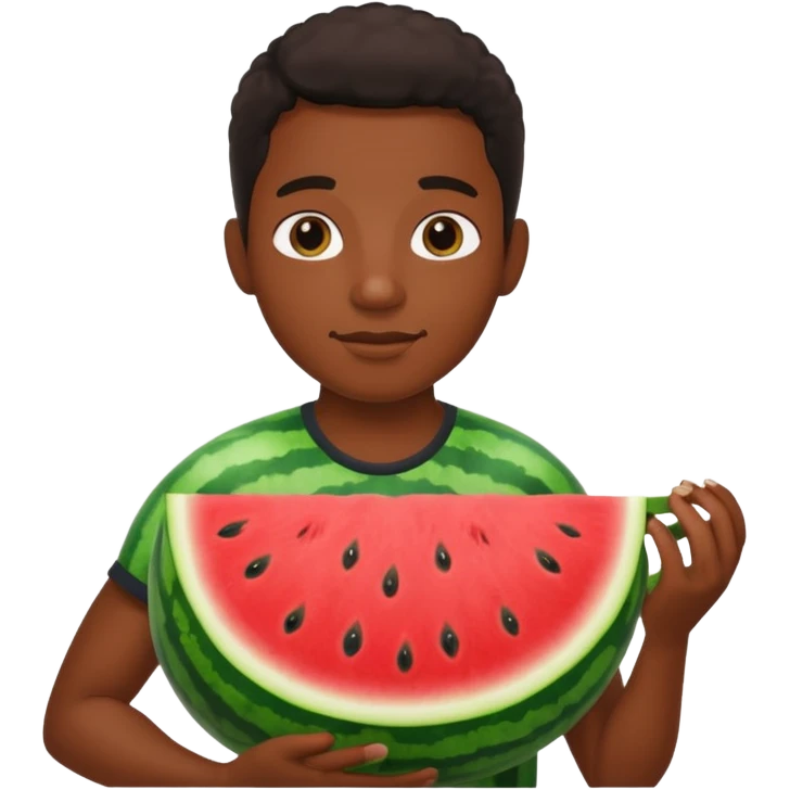 black person holding watermelon emoji