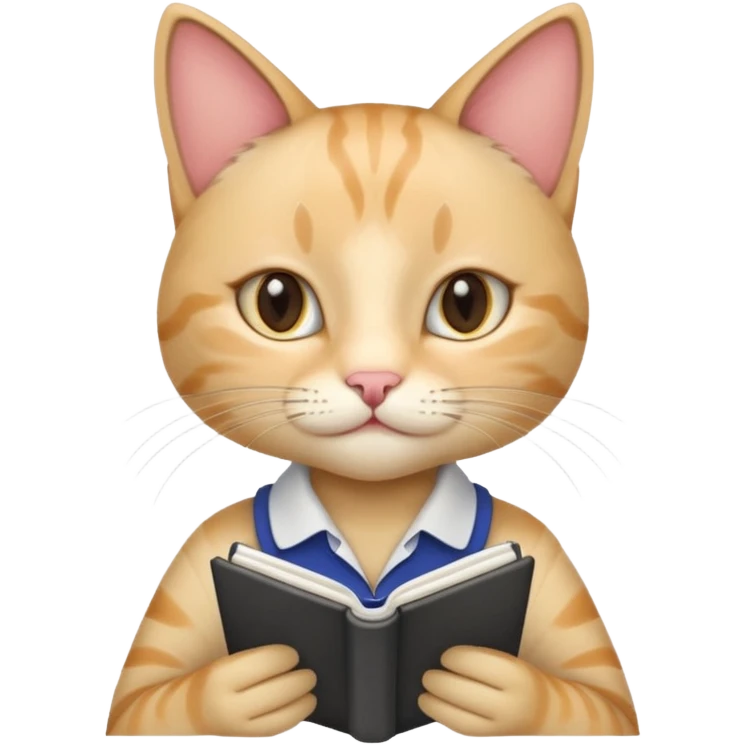 professional female cat writing in notebook emoji
