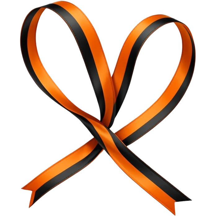 Oragnge and black striped ribbon  emoji