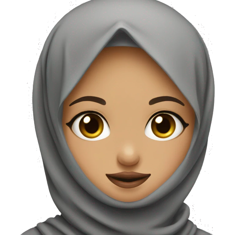 hijabi mid skinned girl with her tounge out and a peace sign  emoji