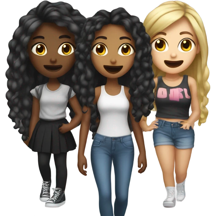 Baddie girl with her friends emoji