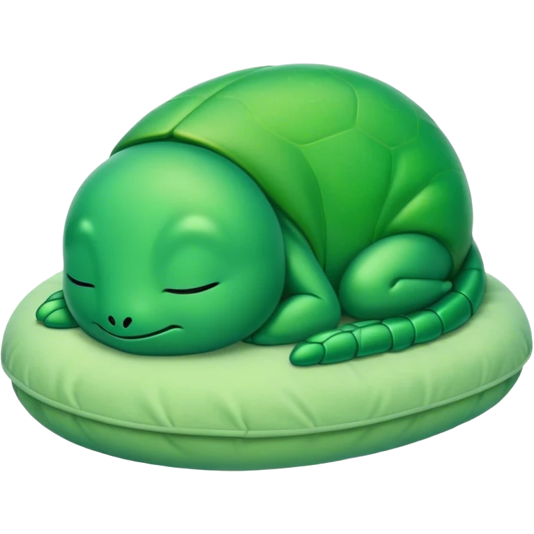 Meme-Worthy Cute Sleeping Green Bugdie Portrait Emoji, Head resting peacefully with a contented smile, showcasing a tiny, endearing build and a luxuriously smooth emerald exoskeleton, eyes shut in a serene nap, Simplified yet hilariously adorable features, highly detailed, glowing with a soft, drowsy light, high shine, relaxed and utterly lovable, stylized with an air of playful laziness, bright and heartwarming, soft glowing outline, capturing the essence of a comically sleepy insect, so meme-worthy it feels like it could instantly become the next viral sensation of adorable slumber! emoji