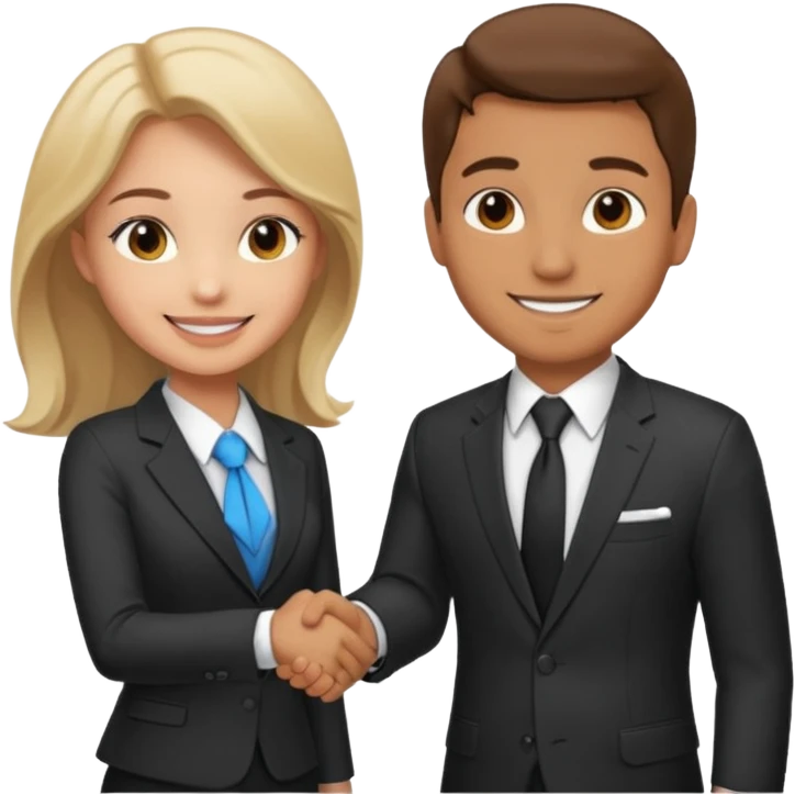 A man and a girl shaking hands emoji