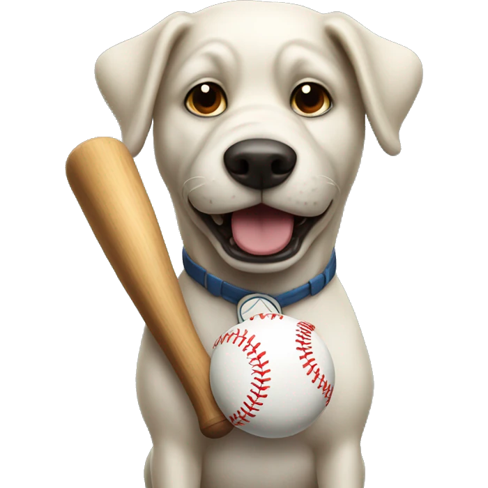 Dog playing baseball emoji