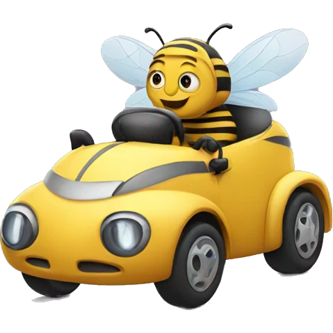 Bee driving a car emoji