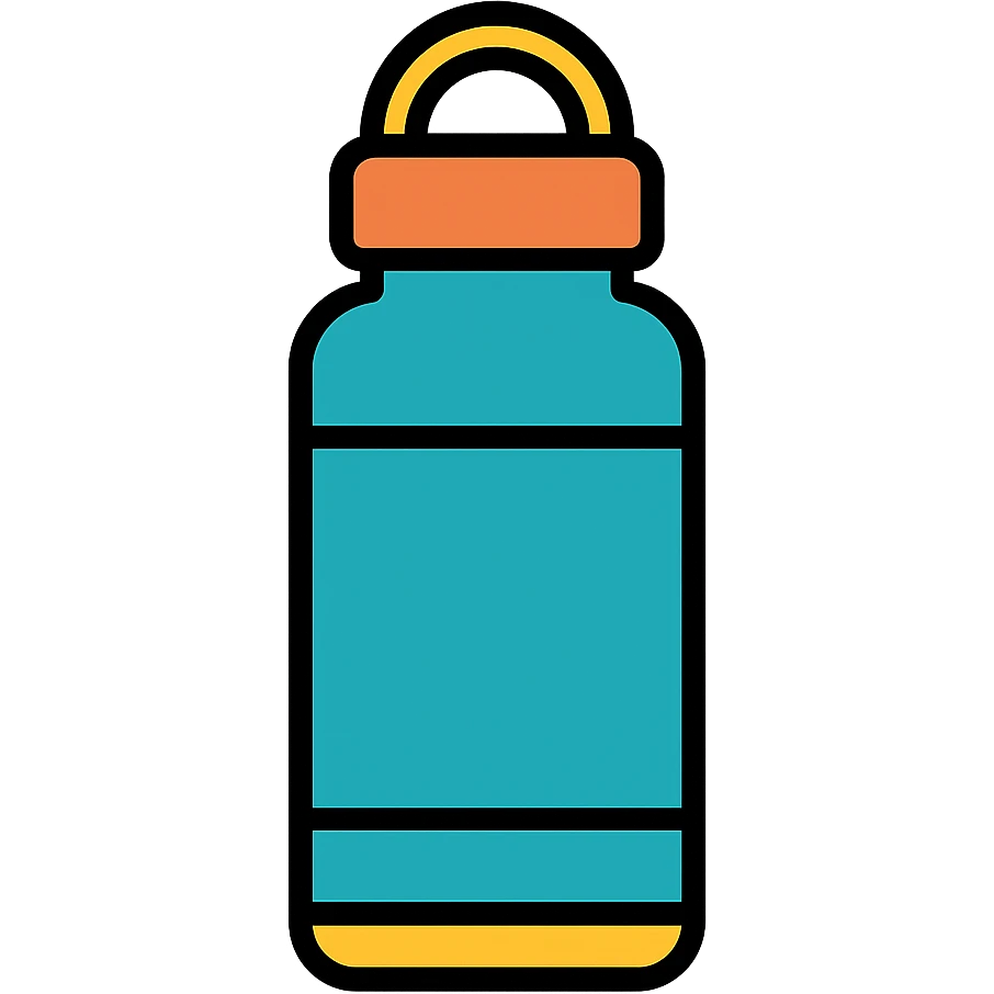 water bottle icon with color outline emoji