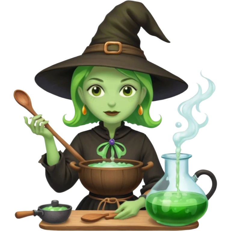 green witch cooking potion emoji