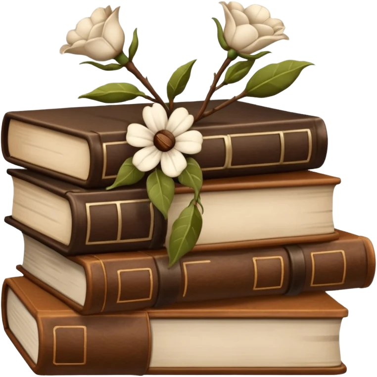 Kahve çiçek kitap emoji