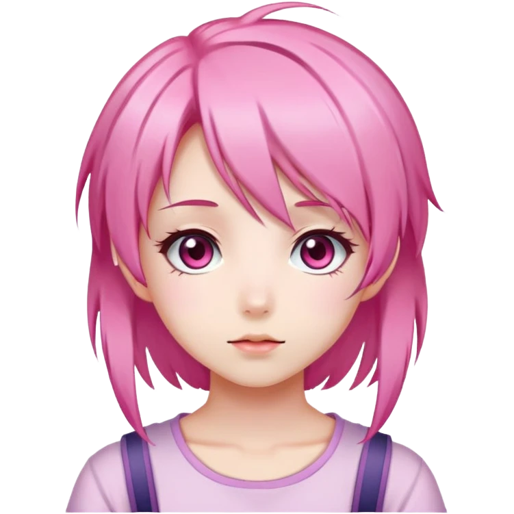 kawaii anime girl with pink hair  emoji