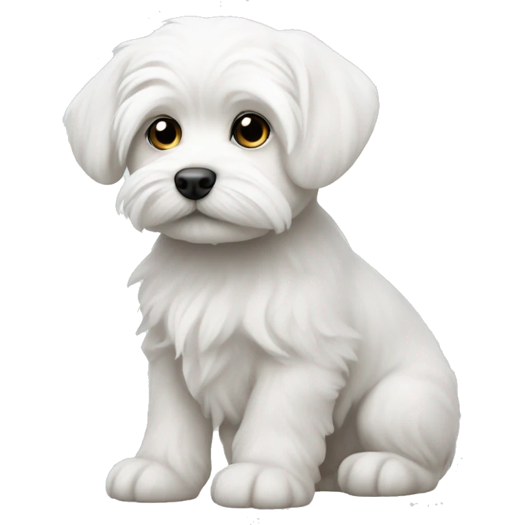 White Maltese puppy ￼ emoji