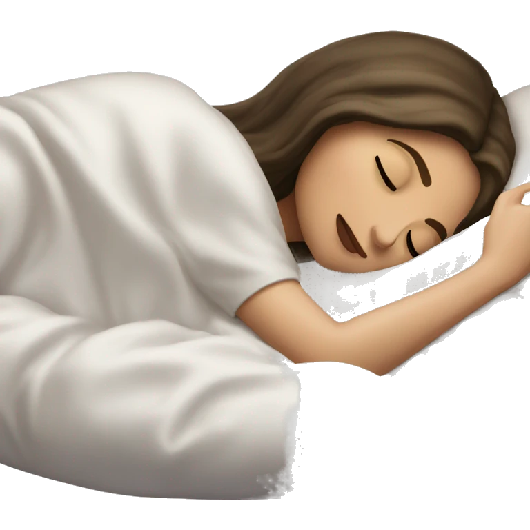 sleeping beauty brunette white girl with a silk pillow emoji