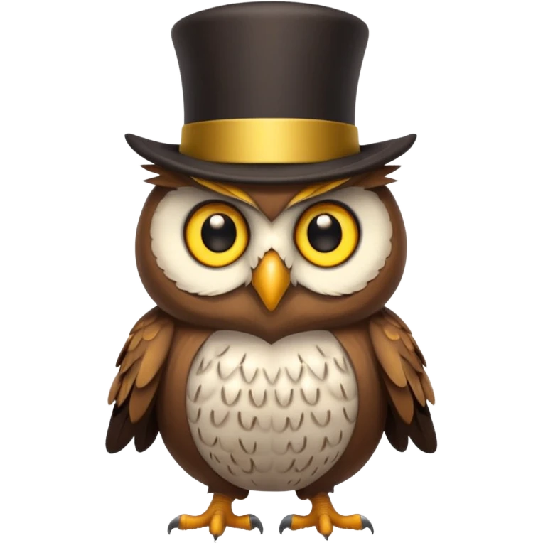 Owl with a top hat emoji