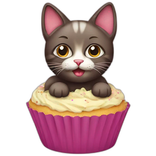 Cat in cupcake emoji