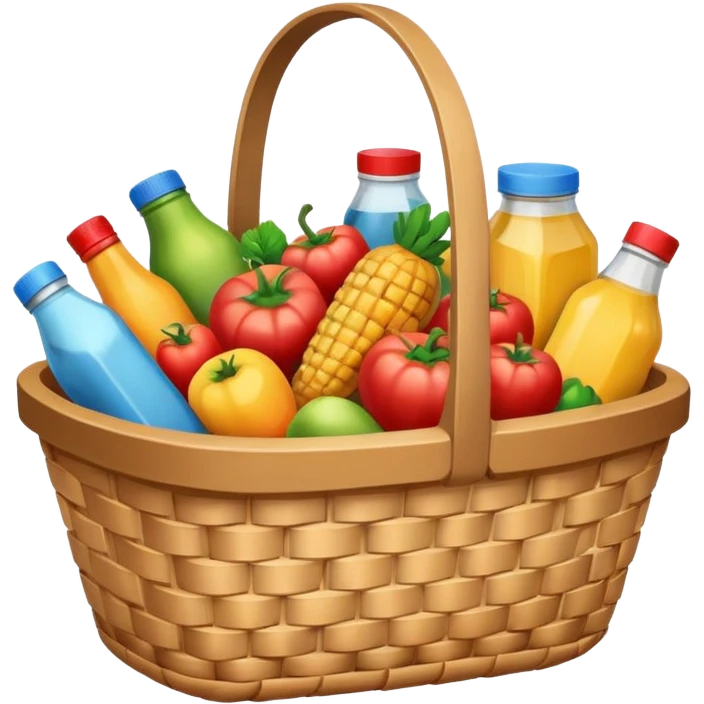 basket with supermarket products emoji