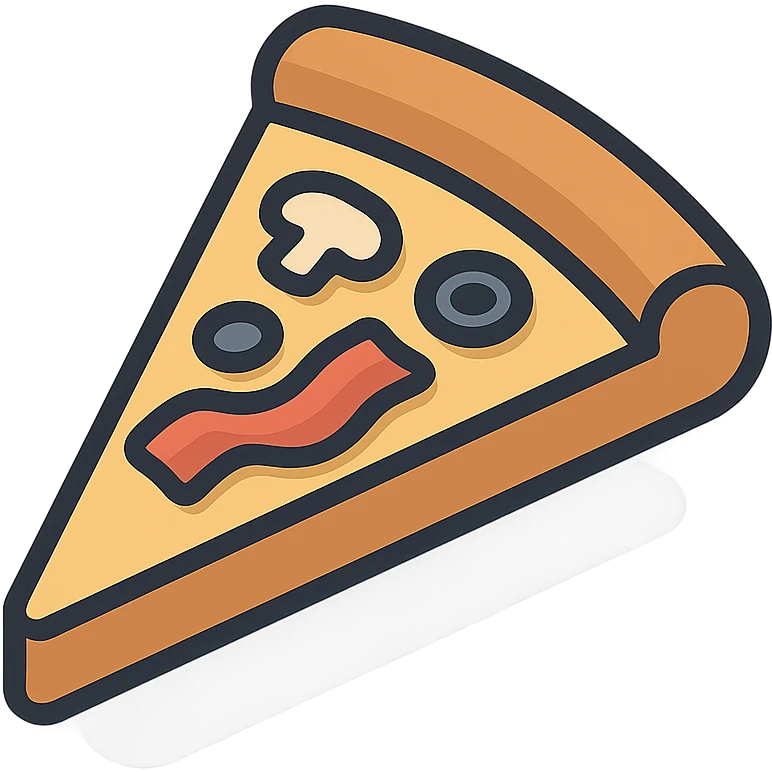 pizza with cheese bacon mushrooms olives  emoji