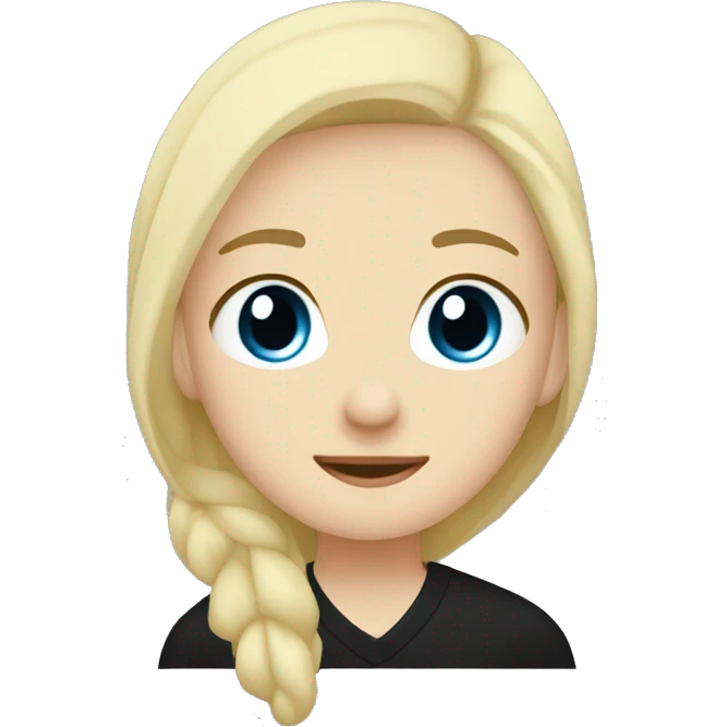 Blonde girl with blue eyes in black sweater and an east asian man with black hair and black eyes hugging emoji