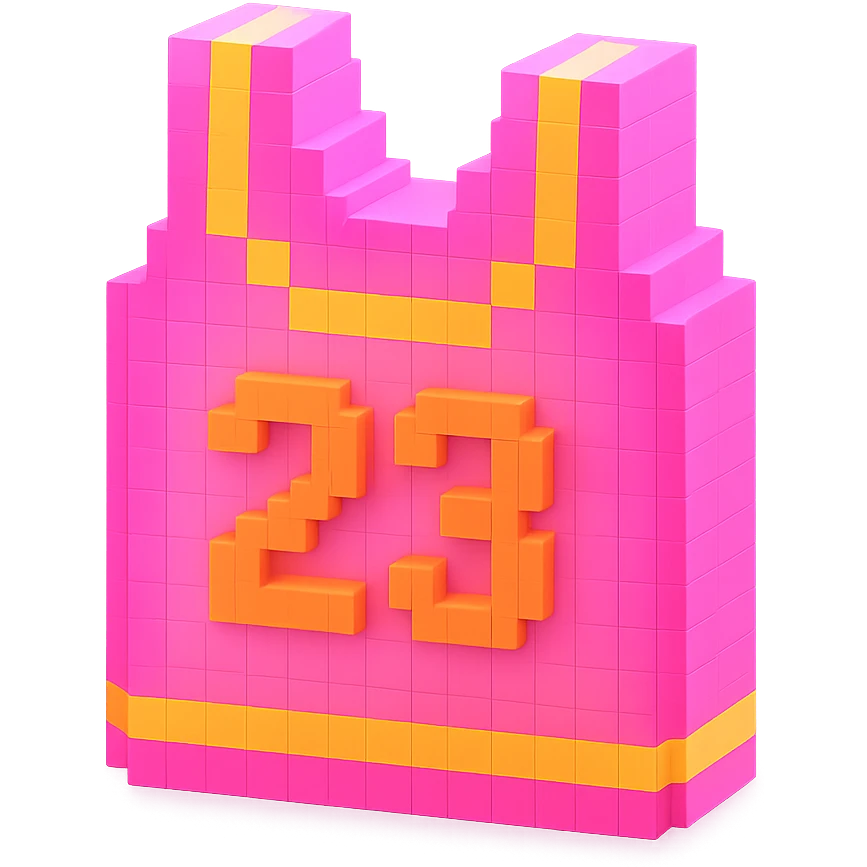 светящейся розовая баскетбольная майка с надписью "23", no background emoji