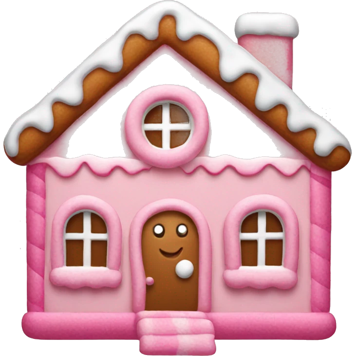 Pink gingerbread house  emoji