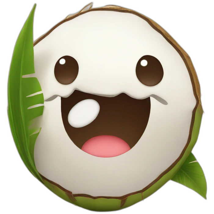 cute coconut charcter emoji