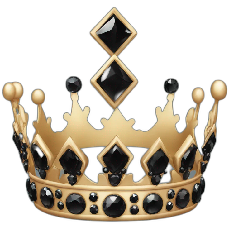 black women's crown with dark crystals in Vicrorian style emoji