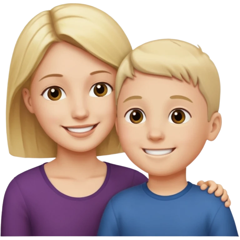 tall adult and small child looking each other emoji