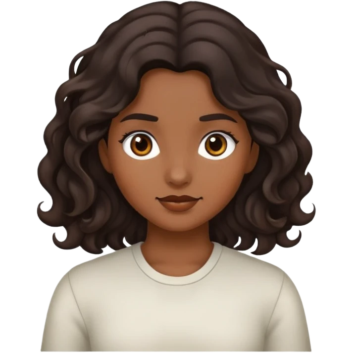 chica con el pelo ondulado morena  emoji
