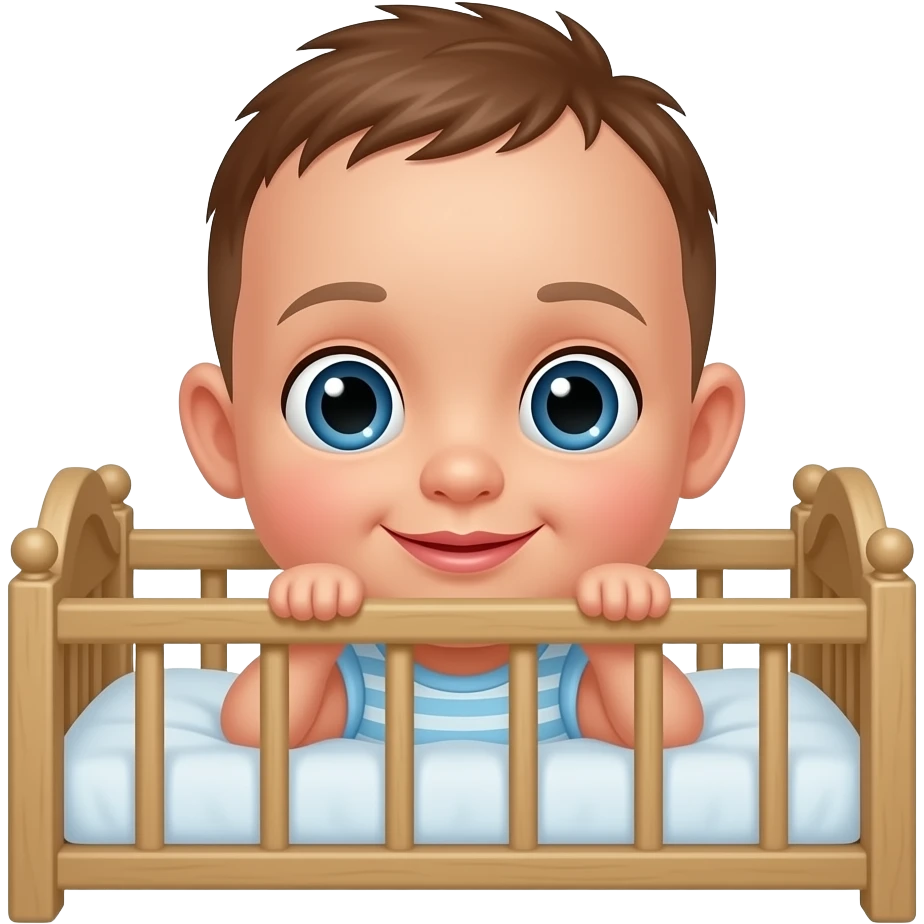 Quiero la cara de un bebé en la cuna emoji