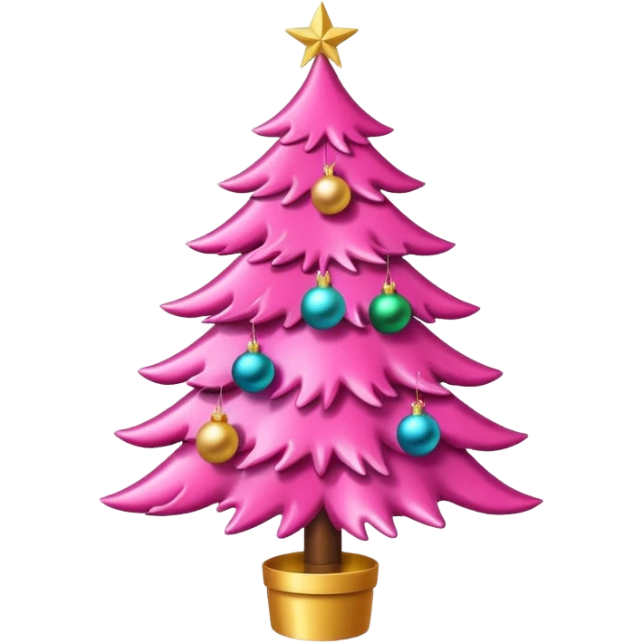Cute pink christmas tree emoji