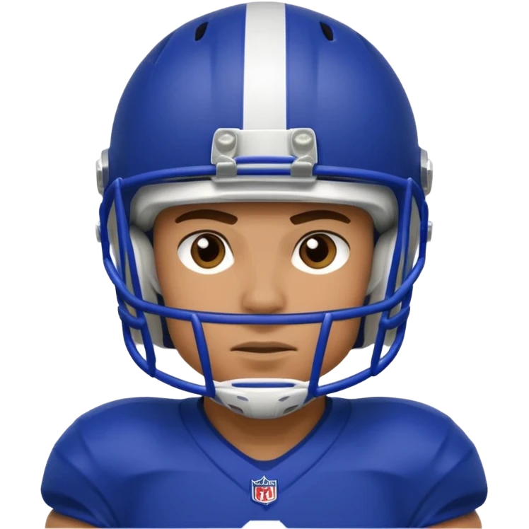 College football player helmet in deep royal blue color add face emoji