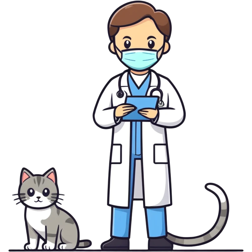 veterinarian examining a cat emoji