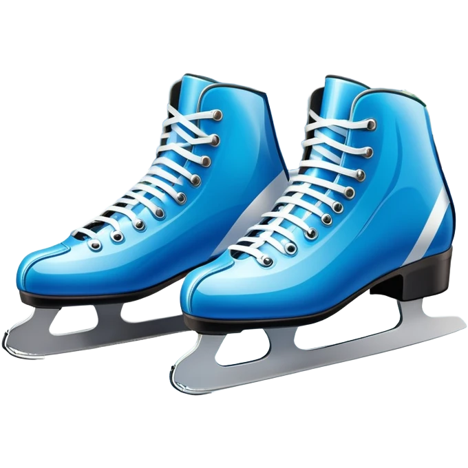 An icon showing close-up speed skating boots with long blades gliding across smooth ice. In the background, a professional racing track curves through a snowy winter landscape with mountains and pine trees under a bright sky. Transparent background enhances the dynamic scene. emoji