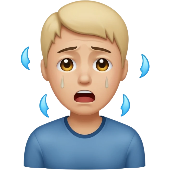 crying with shout, full body. emoji