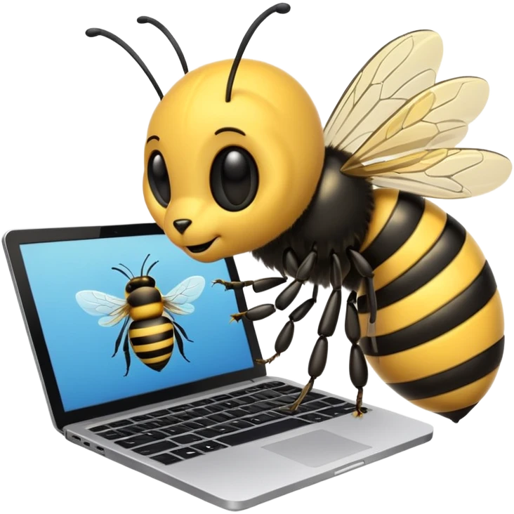 Пчела с ноутбуком emoji