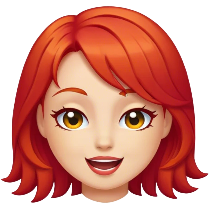 Flirty wink red hair emoji